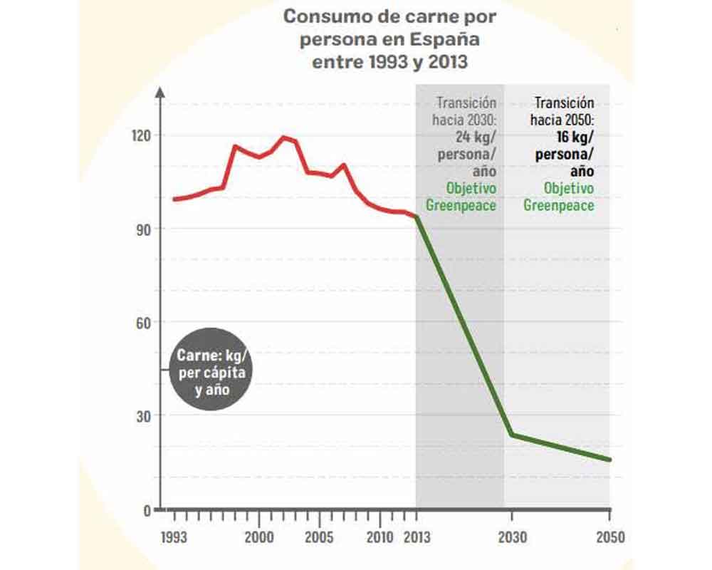 Consumo de carne por persona en España 1993-2013