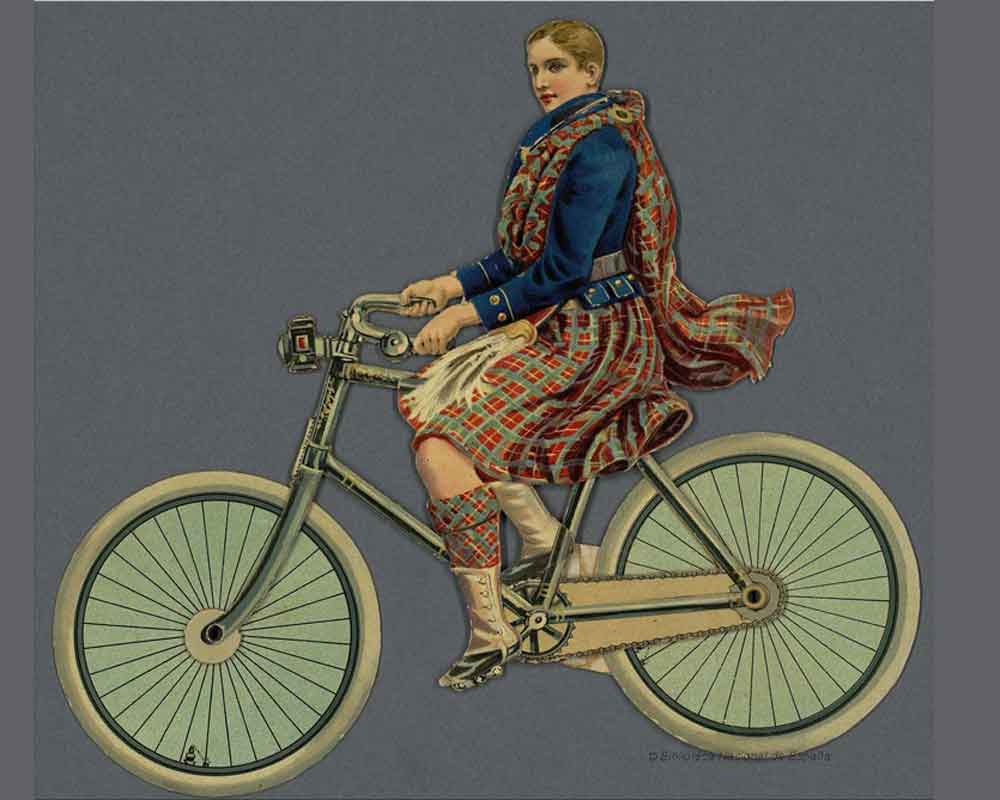 Joyeux cyclistes personnages