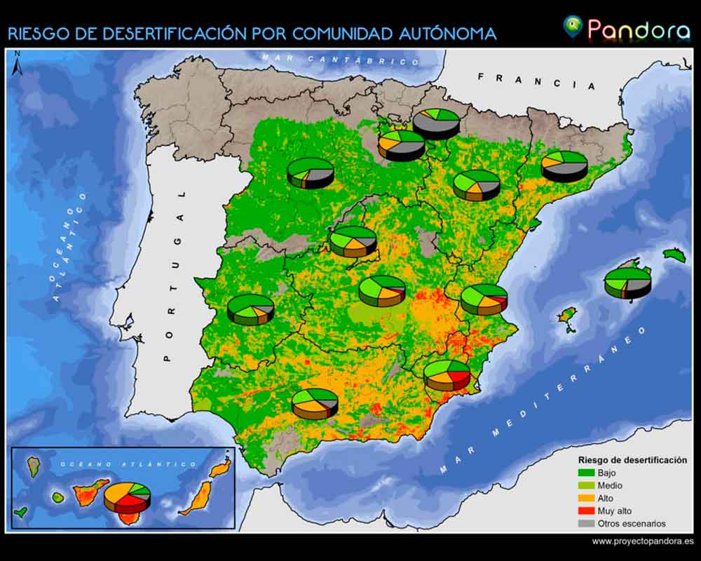 Riesgo de desertificación en España e